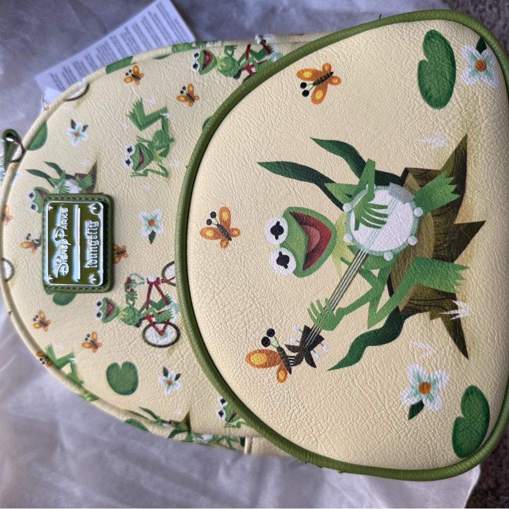 Loungefly Green and Cream Frog Mini Backpack